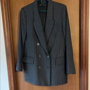 Zara Charcoal Pinstripe jacket size large